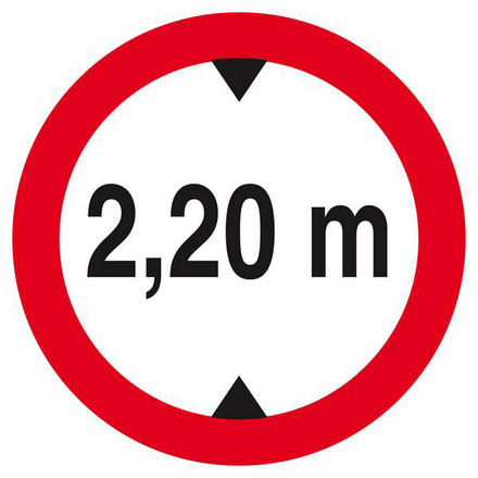Panneau rigide INTERDIT AUX VEHICULES DE PLUS DE 2.20M DE HAUT D.300mm TALIAPLAST - 622275