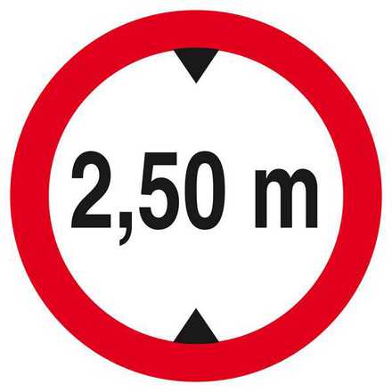 INTERDIT AUX VEHICULES DE PLUS DE 2.50M DE HAUT D.300mm TALIAPLAST - 622276