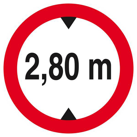 Panneau rigide INTERDIT AUX VEHICULES DE PLUS DE 2.80M DE HAUT D.300mm TALIAPLAST - 622277