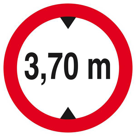 INTERDIT AUX VEHICULES DE PLUS DE 3.70M DE HAUT D.300mm TALIAPLAST - 622278