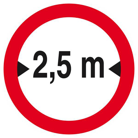 INTERDIT AUX VEHICULES DE PLUS DE 2.50M DE LARGE D300mm TALIAPLAST - 622279