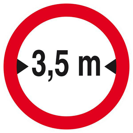 Panneau rigide INTERDIT AUX VEHICULES DE PLUS DE 3.50M DE LARGE D300mm TALIAPLAST - 622281