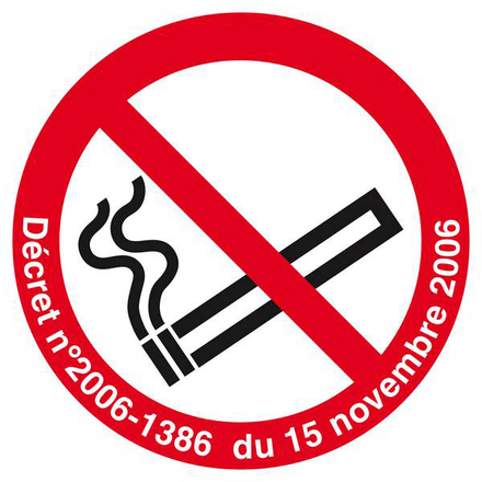 INTERDICTION DE FUMER (DECRET DU 15/11/2006) D.300mm TALIAPLAST - 622302