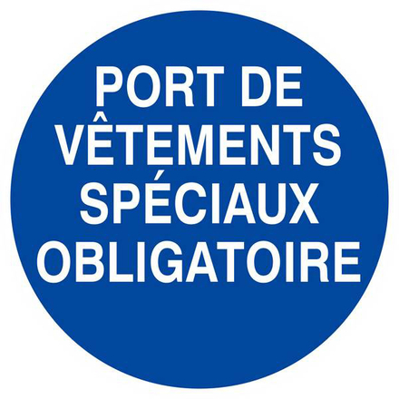 PORT DE VETEMENTS SPECIAUX OBLIGATOIRE D.300mm TALIAPLAST - 622529