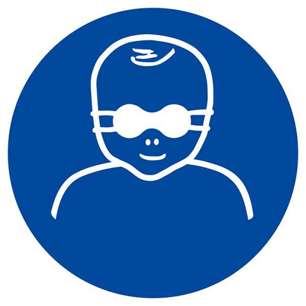 Panneau rigide PROTECTION OPAQUE DES YEUX OBLIGAT. P/ ENFANTS D.300mm TALIAPLAST - 622596