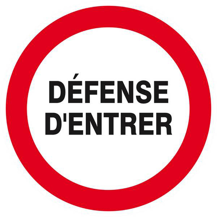 Panneau rigide DEFENSE D'ENTRER D.420mm TALIAPLAST - 623215