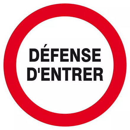 Panneau rigide DEFENSE D'ENTRER D.420mm TALIAPLAST - 623215