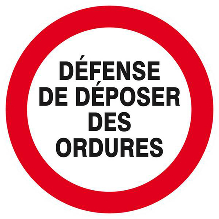 DEFENSE DE DEPOSER DES ORDURES D.420mm TALIAPLAST - 623216