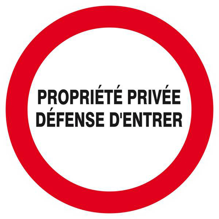 PROPRIETE PRIVEE DEFENSE D'ENTRER D.420mm TALIAPLAST - 623220