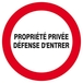 PROPRIETE PRIVEE DEFENSE D'ENTRER D.420mm TALIAPLAST - 623220