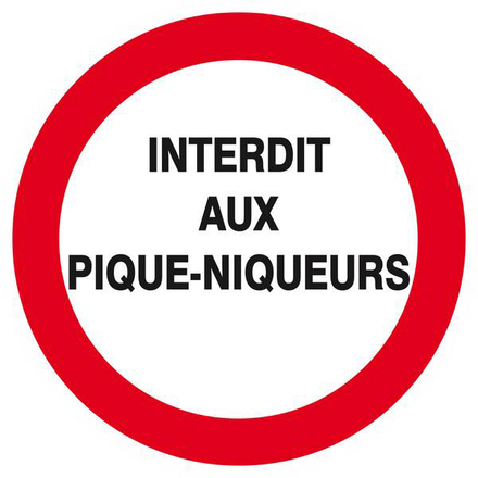 INTERDIT AUX PIQUE-NIQUEURS D.420mm TALIAPLAST - 623227