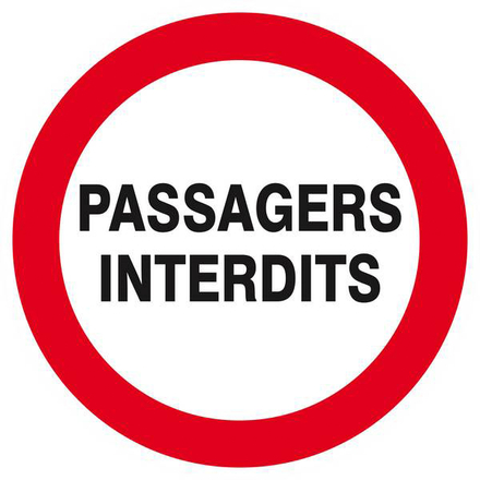 Panneau rigide PASSAGERS INTERDITS D.420mm TALIAPLAST - 623231