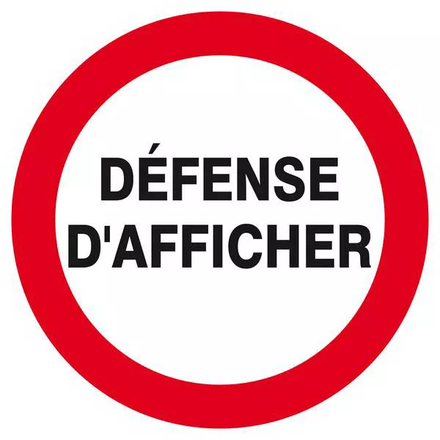 Panneau rigide DEFENSE D'AFFICHER D.420mm TALIAPLAST - 623239