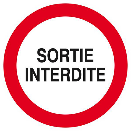 Panneau rigide SORTIE INTERDITE D.420mm TALIAPLAST - 623242