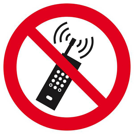 INTERDICTION D'ACTIVER DES TELEPHONES MOBILES D.420mm TALIAPLAST - 623255