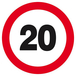 Panneau rigide INTERDIT DE ROULER A PLUS DE A 20 KM D.420mm TALIAPLAST - 623256