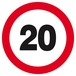 Panneau rigide INTERDIT DE ROULER A PLUS DE A 20 KM D.420mm TALIAPLAST - 623256
