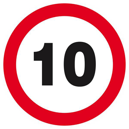 Panneau rigide INTERDIT DE ROULER A PLUS DE 10 KM/H D.420mm TALIAPLAST - 623260