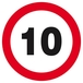 Panneau rigide INTERDIT DE ROULER A PLUS DE 10 KM/H D.420mm TALIAPLAST - 623260