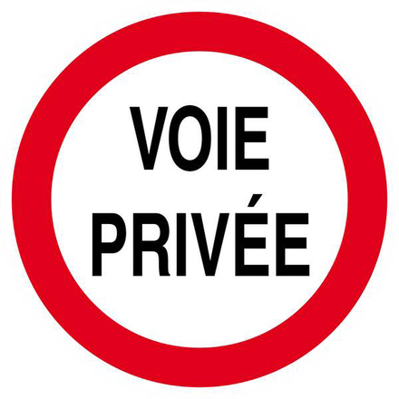 Panneau rigide VOIE PRIVEE CIRCULATION INTERDITE D.420mm TALIAPLAST - 623265
