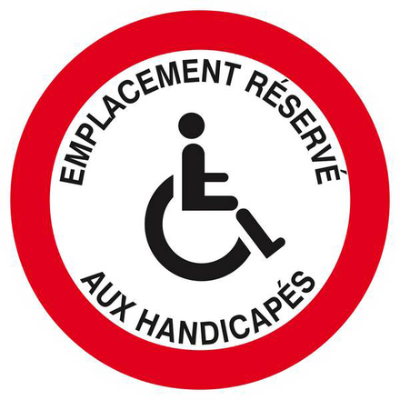 EMPLACEMENT RESERVE AUX HANDICAPES D.420mm TALIAPLAST - 623266
