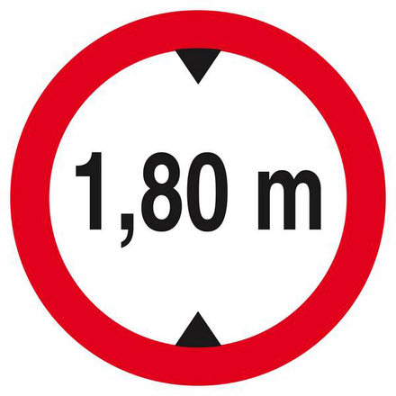 Panneau rigide INTERDIT AUX VEHICULES DE PLUS DE 1.80M DE HAUT D.420mm TALIAPLAST - 623272