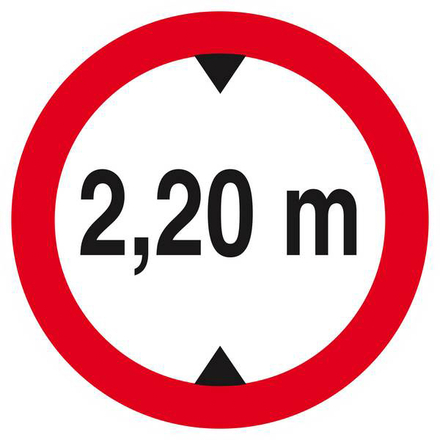 Panneau rigide INTERDIT AUX VEHICULES DE PLUS DE 2.20M DE HAUT D.420mm TALIAPLAST - 623275