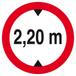 Panneau rigide INTERDIT AUX VEHICULES DE PLUS DE 2.20M DE HAUT D.420mm TALIAPLAST - 623275