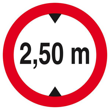 Panneau rigide INTERDIT AUX VEHICULES DE PLUS DE 2.50M DE HAUT D.420mm TALIAPLAST - 623276