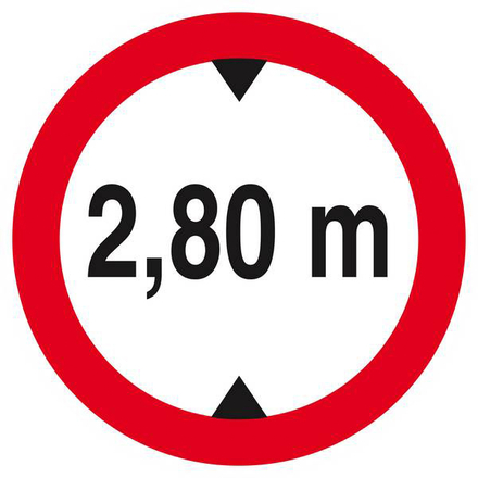 Panneau rigide INTERDIT AUX VEHICULES DE PLUS DE 2.80M DE HAUT D.420mm TALIAPLAST - 623277
