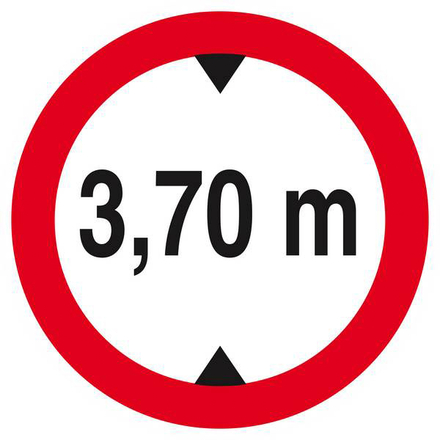 Panneau rigide INTERDIT AUX VEHICULES DE PLUS DE 3.70M DE HAUT D.420mm TALIAPLAST - 623278