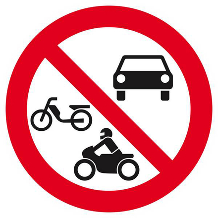 Panneau rigide INTERDIT AUX VEHICULES MOTORISES D.420mm TALIAPLAST - 623296