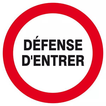 Panneau rigide DEFENSE D'ENTRER D.80mm TALIAPLAST - 624218