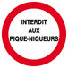 Panneau rigide INTERDIT AUX PIQUE-NIQUEURS D.80mm TALIAPLAST - 624230