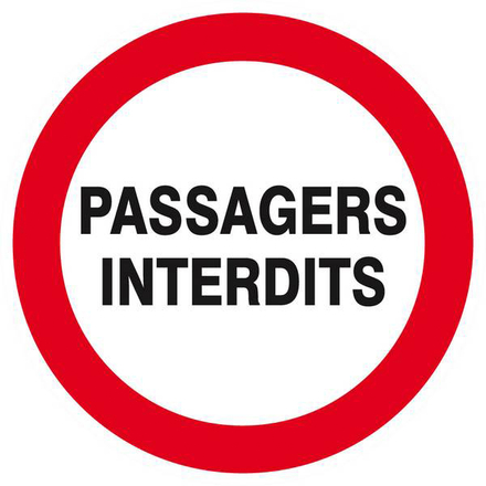 Panneau rigide PASSAGERS INTERDITS D.80mm TALIAPLAST - 624234
