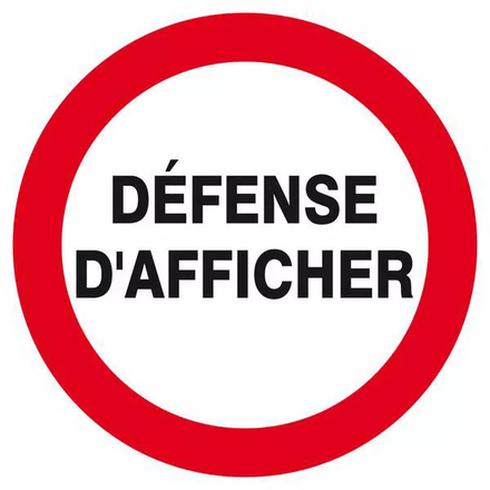 Panneau rigide DEFENSE D'AFFICHER D.80mm TALIAPLAST - 624242