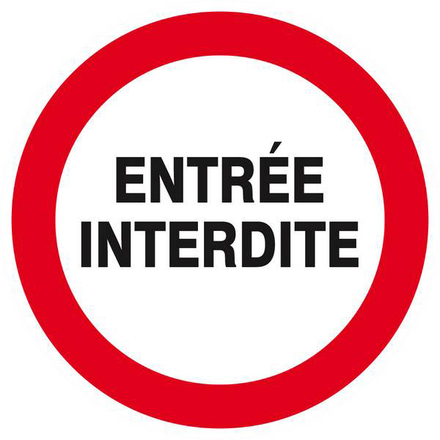 Panneau rigide ENTREE INTERDITE D.80mm TALIAPLAST - 624244