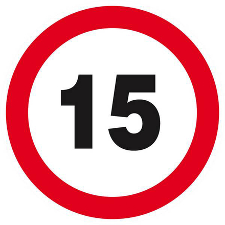 INTERDIT DE ROULER A PLUS DE 15 KM/H D.80mm TALIAPLAST - 624261