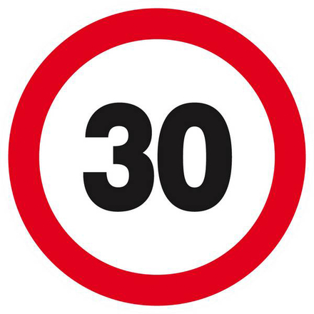 INTERDIT DE ROULER A PLUS DE 30 KM/H D.80mm TALIAPLAST - 624262