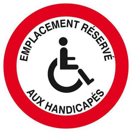 EMPLACEMENT RESERVE AUX HANDICAPES D.80mm TALIAPLAST - 624266