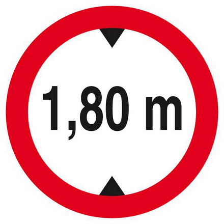 INTERDIT AUX VEHICULES DE PLUS DE 1.80M DE HAUT D.80mm TALIAPLAST - 624272