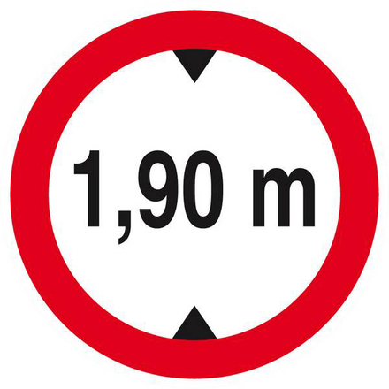 INTERDIT AUX VEHICULES DE PLUS DE 1.90M DE HAUT D.80mm TALIAPLAST - 624273