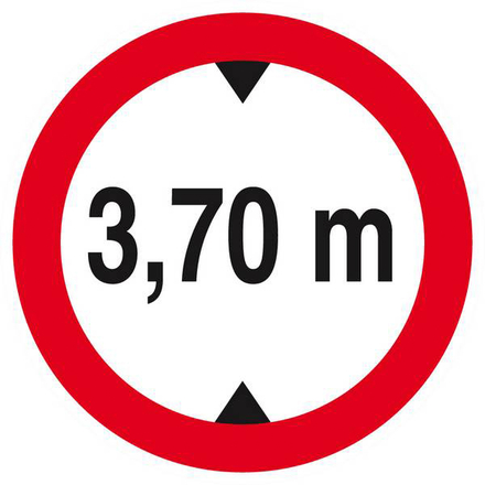 INTERDIT AUX VEHICULES DE PLUS DE 3.70M DE HAUT D.80mm TALIAPLAST - 624278