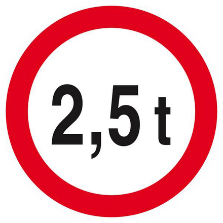 INTERDIT AUX PLUS DE +2.5 TONNES D.80mm TALIAPLAST - 624282