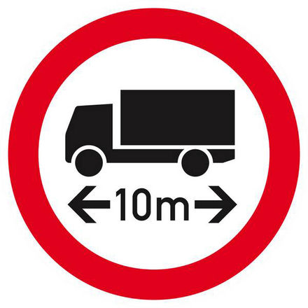 Panneau rigide INTERDIT AUX VEHICULES DE PLUS DE 10M DE LONG D.80mm TALIAPLAST - 624289
