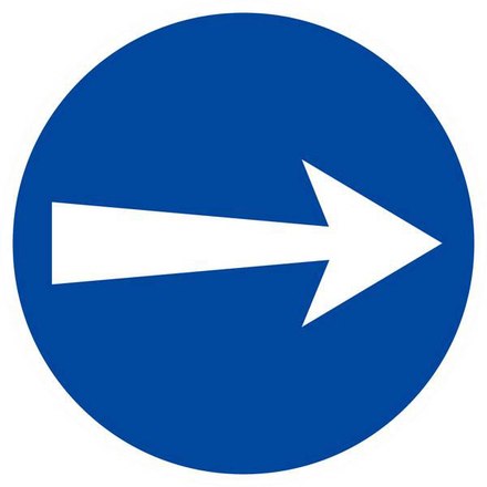 Panneau rigide SENS OBLIGATOIRE (vers la droite) D.80mm TALIAPLAST - 624527