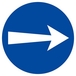 Panneau rigide SENS OBLIGATOIRE (vers la droite) D.80mm TALIAPLAST - 624527