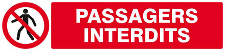 Panneau rigide PASSAGERS INTERDITS 330x75mm TALIAPLAST - 625202