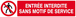 Panneau rigide ENTREE INTERDITE SANS MOTIF DE SERVICE 330x75mm TALIAPLAST - 625206