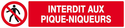Panneau rigide INTERDIT AUX PIQUE-NIQUEURS 330x75mm TALIAPLAST - 625207